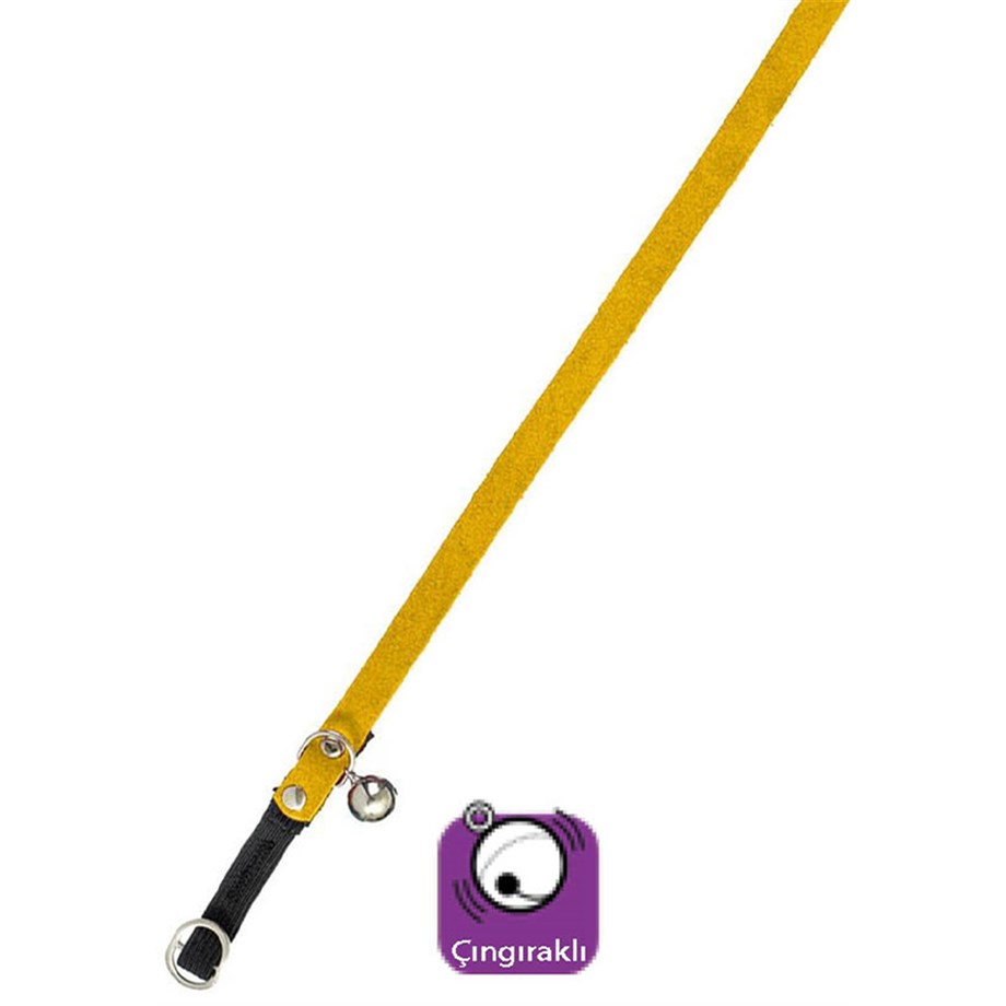 Karlie Süet Kedi Tasma Çıng. 30Cm Sarı