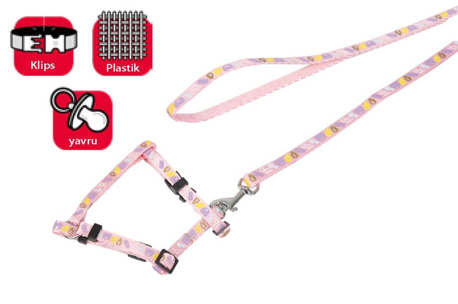 Karlıe Yavru Köp.Göğ.Tasma+Uzatma 25-35Cm Pembe