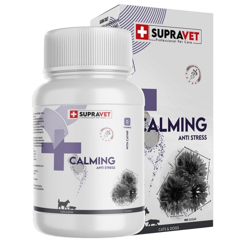Kedi ve Köpekler için Sakinleştirici Calming Tablet + VİTAMİN D ( 75 Tablet )