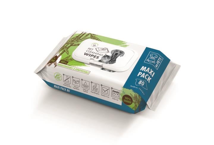 M-Pets Bamboo Kedi/Köpekler İçin Temizlik Mendili 80li
