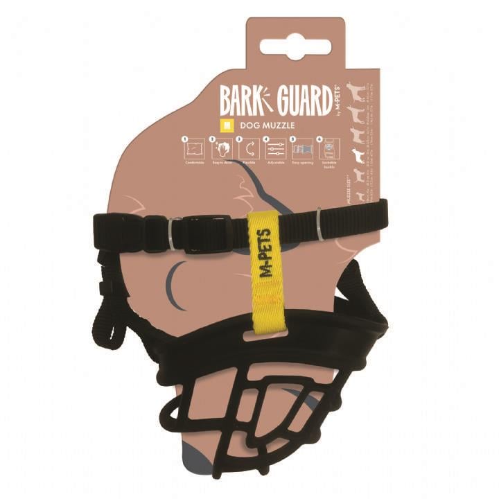 M-Pets Bark Guard Ağızlık (M) Black/Yellow