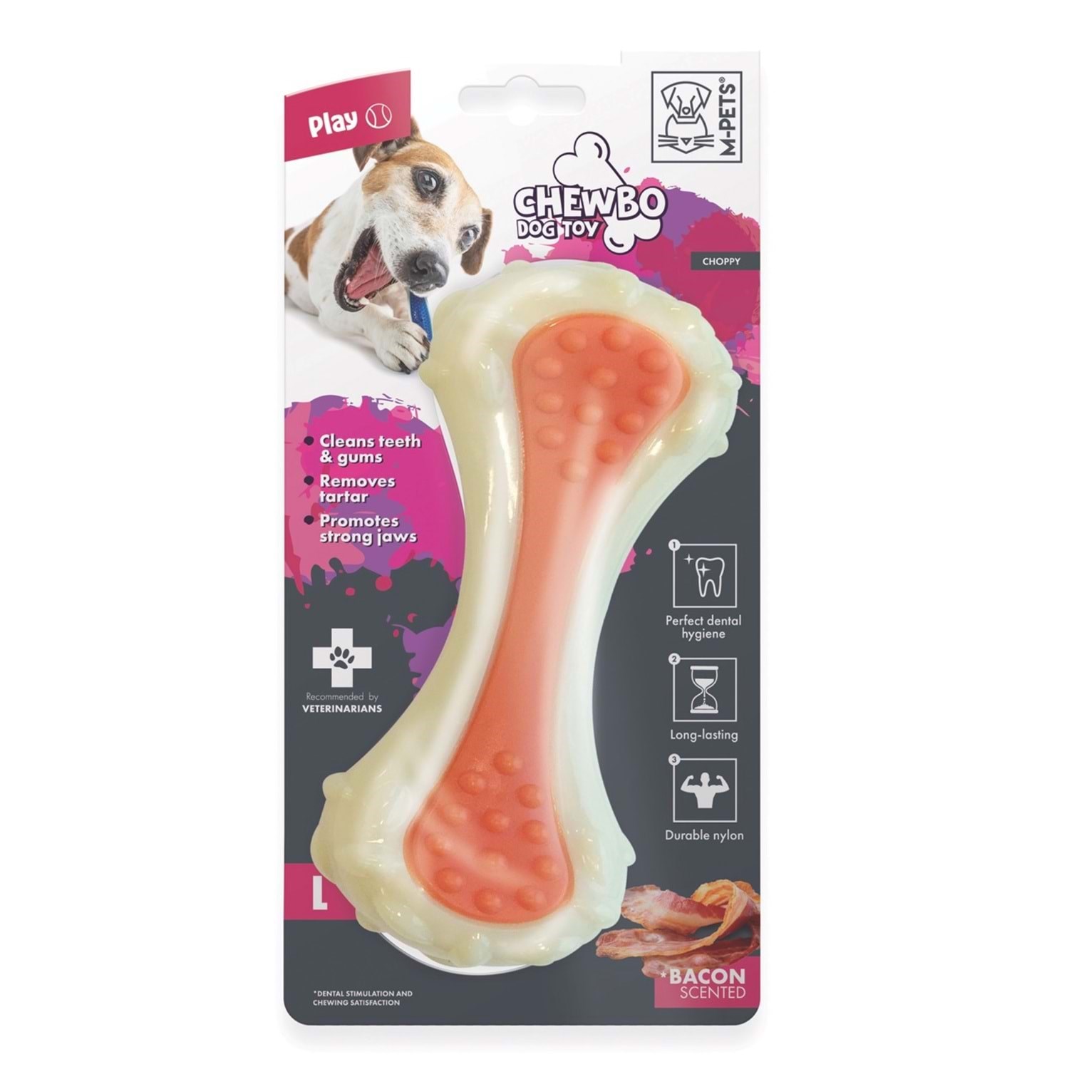 M-PETS Chewbo Choppy Dental Et Aromalı Köpek Oyuncağı (L)