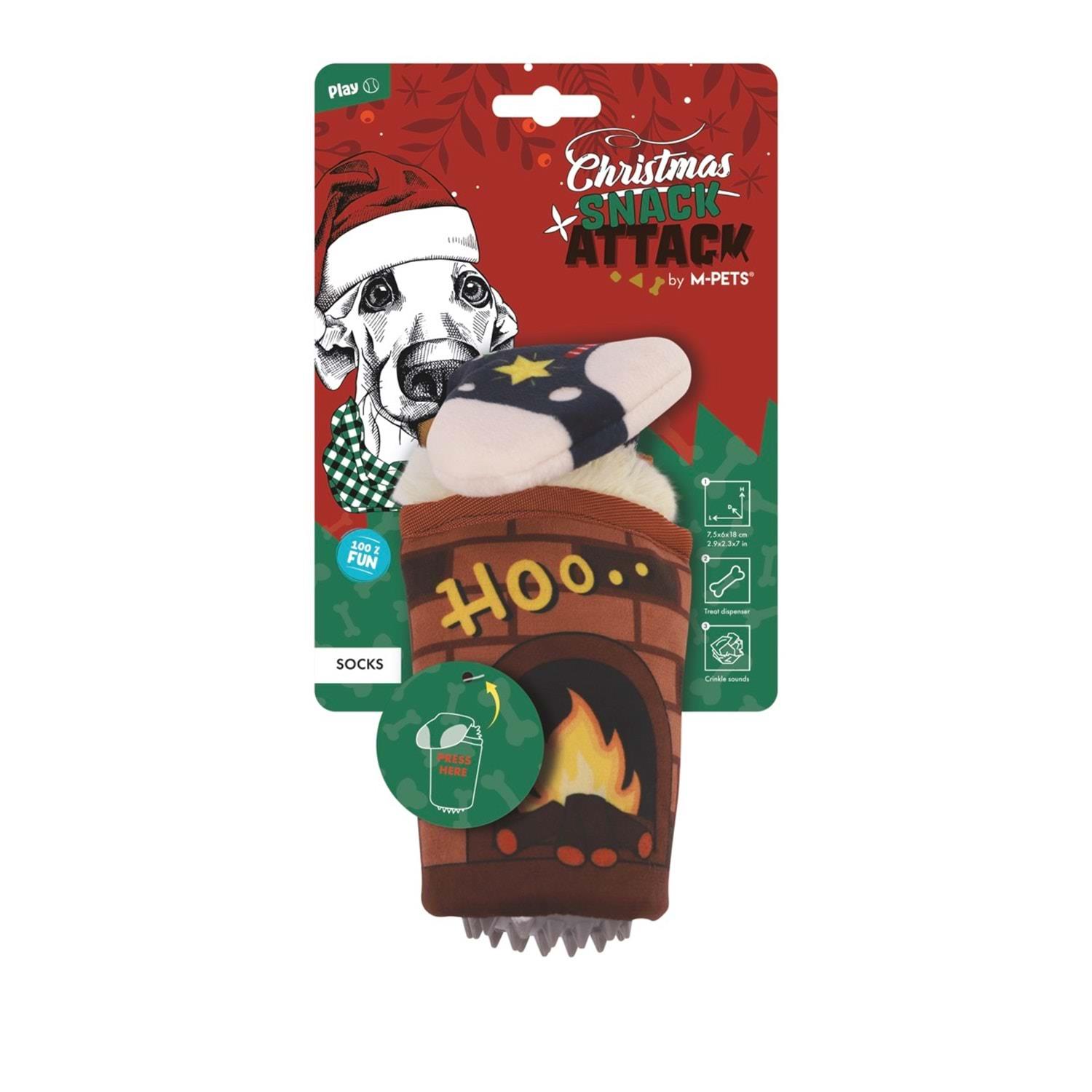 M-Pets Christmas Socks Snack Attack Köpek Oyuncağı