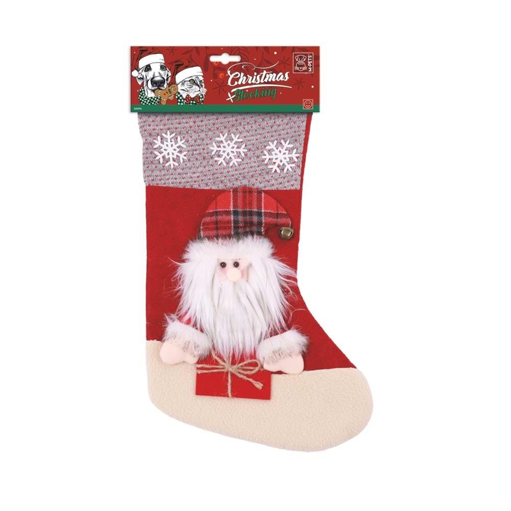 M-Pets Christmas Stocking Santa Köpek Oyuncağı