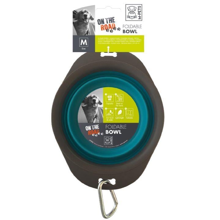 M-Pets On The Road Katlanabilen Mama Kabı (M) 720ml Turkuaz/Kahverengi