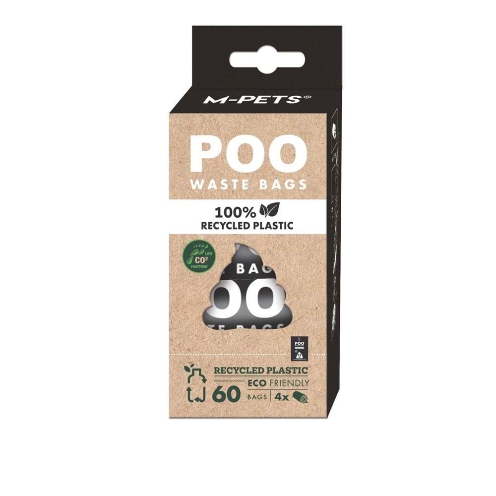M-Pets Poo 100% Recycled Dışkı Poşeti Kokusuz 4x15 Yaprak