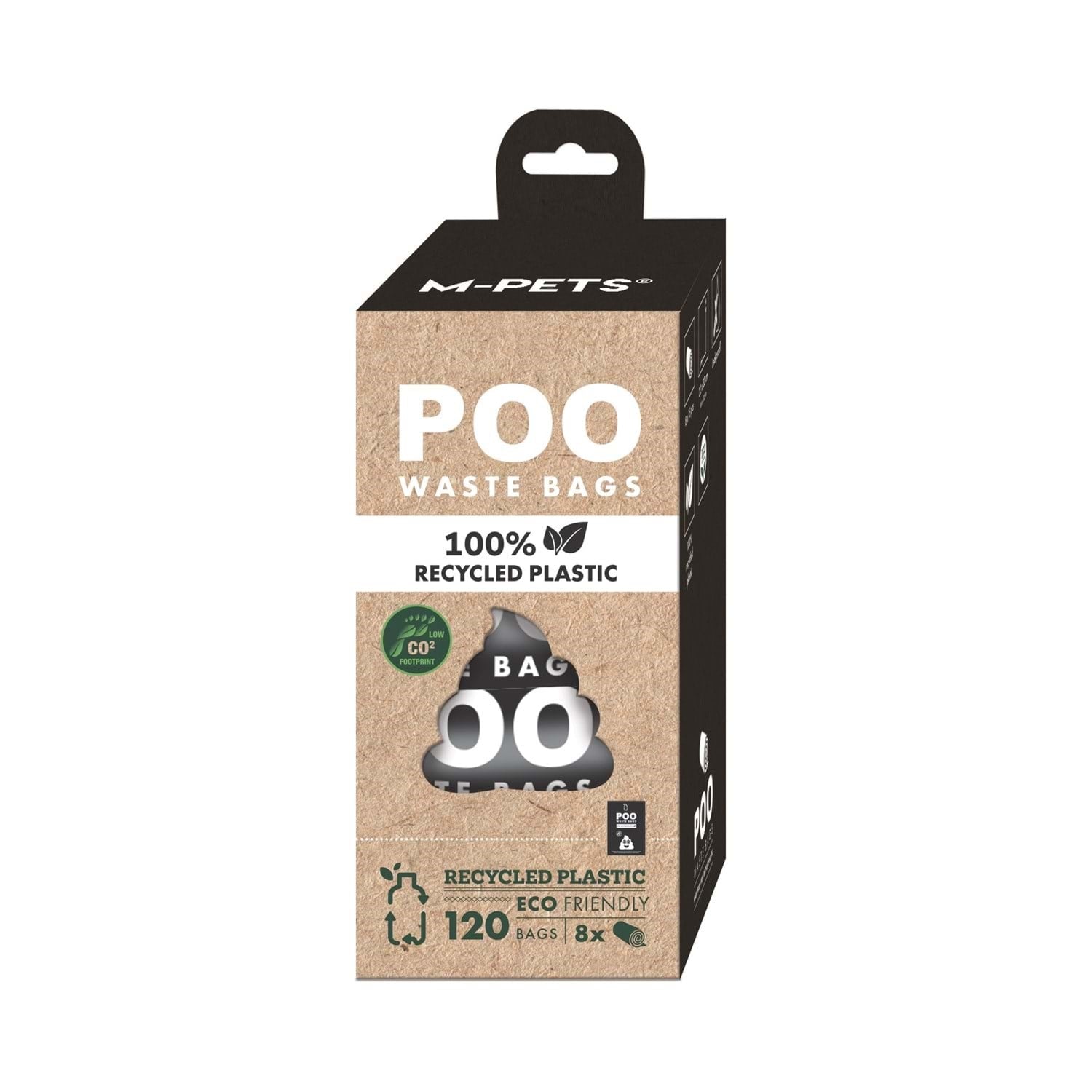 M-Pets Poo 100% Recycled Dışkı Poşeti Kokusuz 8x15 Yaprak