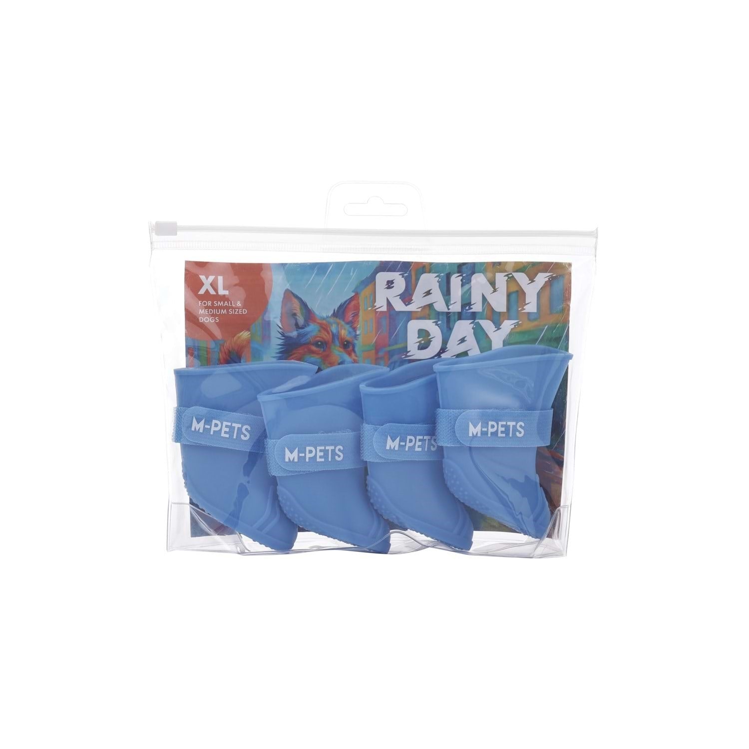M-Pets Rainy Day Köpek Ayakkabısı 5,5x4,2cm Mavi XL