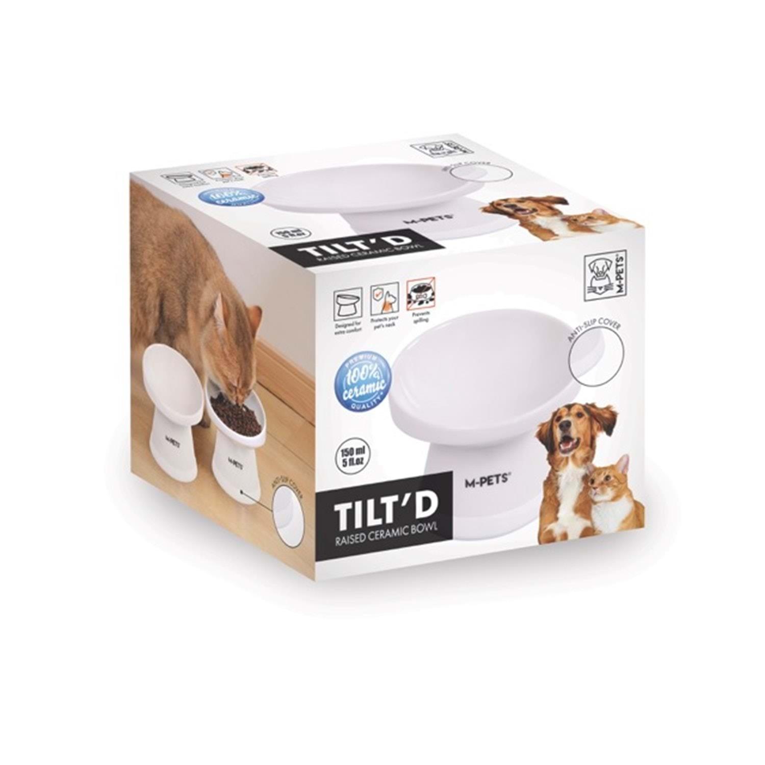 M-Pets Tilt'd Raised Ceramic Bowl 150 ml