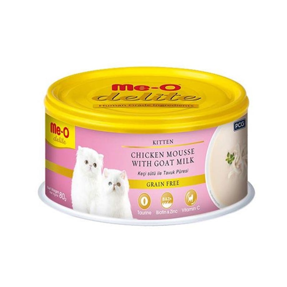 Meo Delite Keçi Sütlü Tavuk Etli Tahılsız Ezme Yavru Kedi Konservesi 80 Gr
