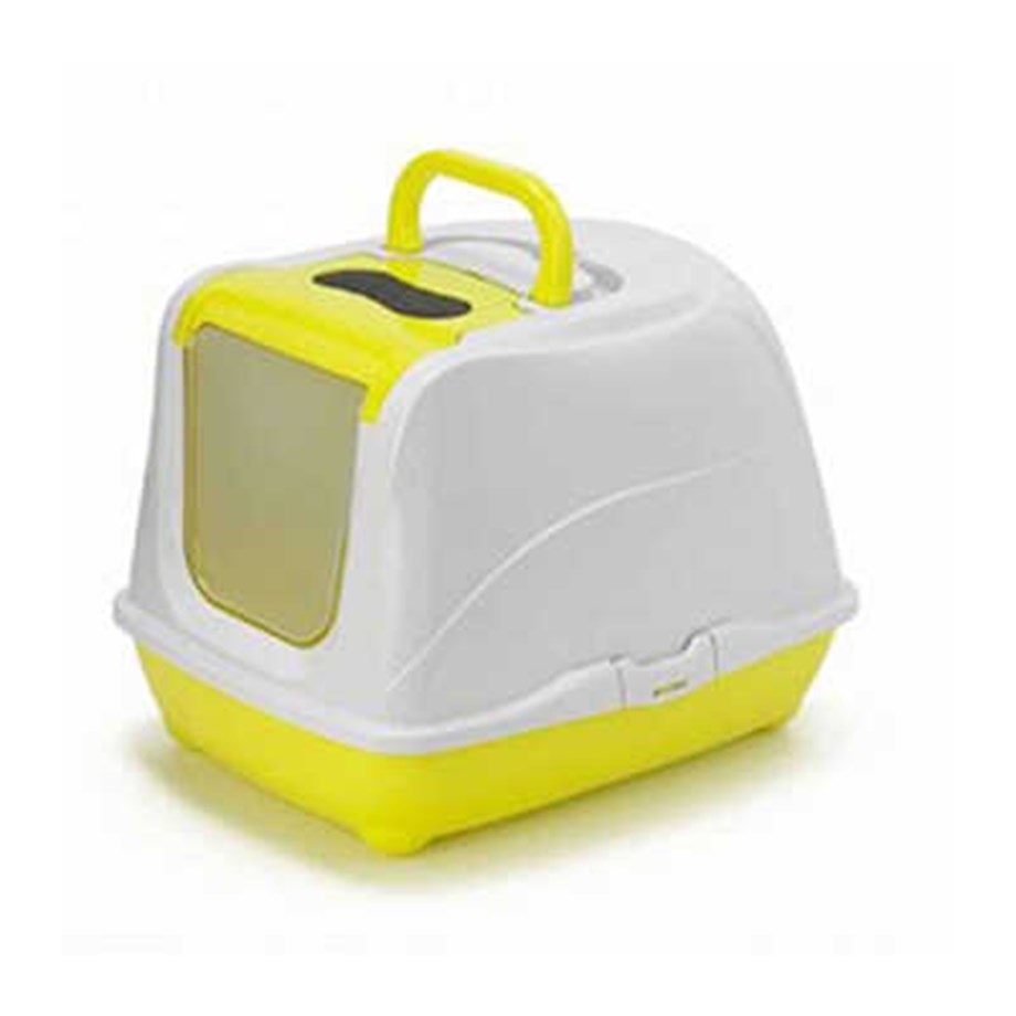 Moderna Flip Cat Kolay Açılır Filtreli Büyük Kapalı Kedi Tuvaleti 57X43X42 Cm Sarı
