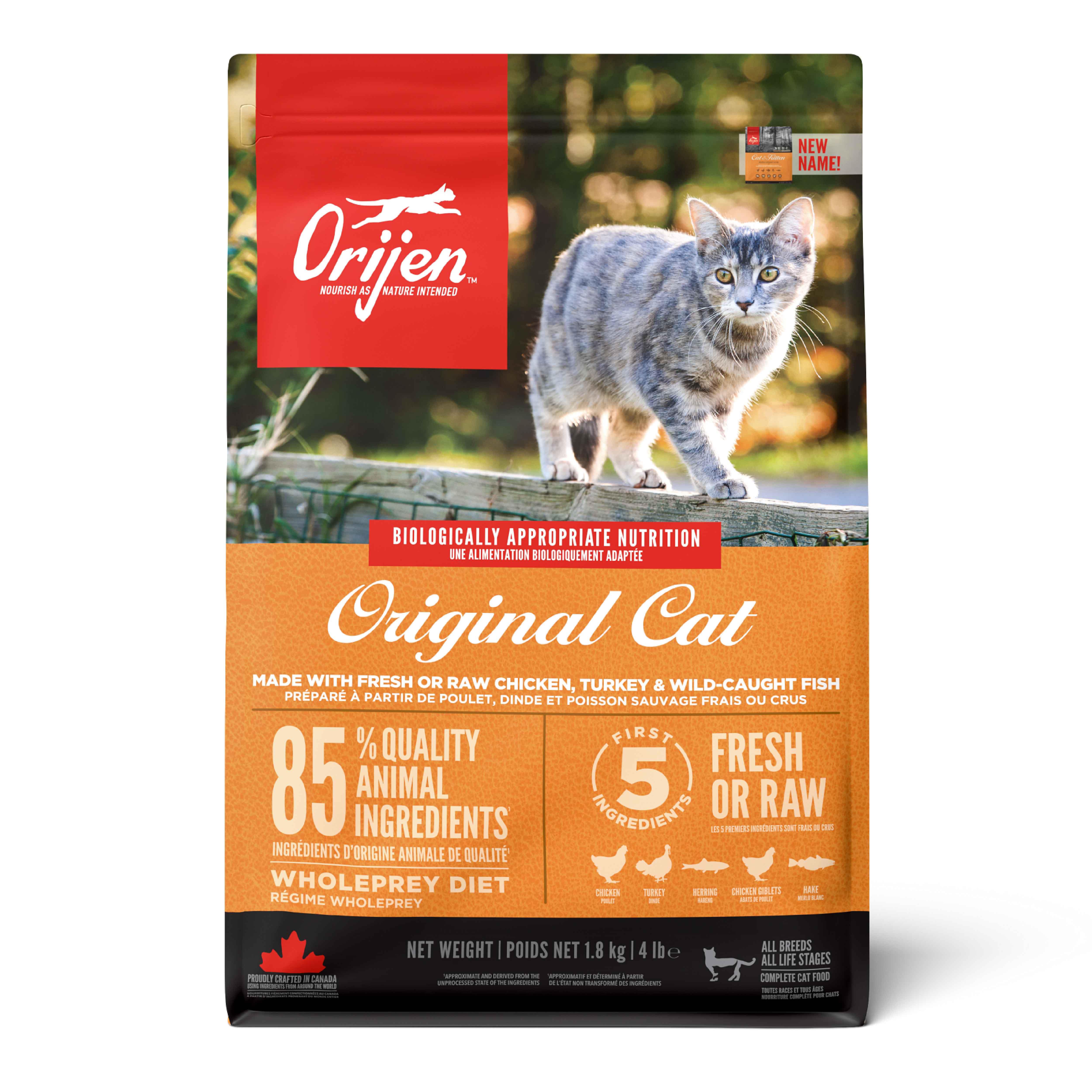 Orijen Original 1,8kg Yavru ve Yetişkin Kedi Maması Tüm ırk ve yaşam evreleri için