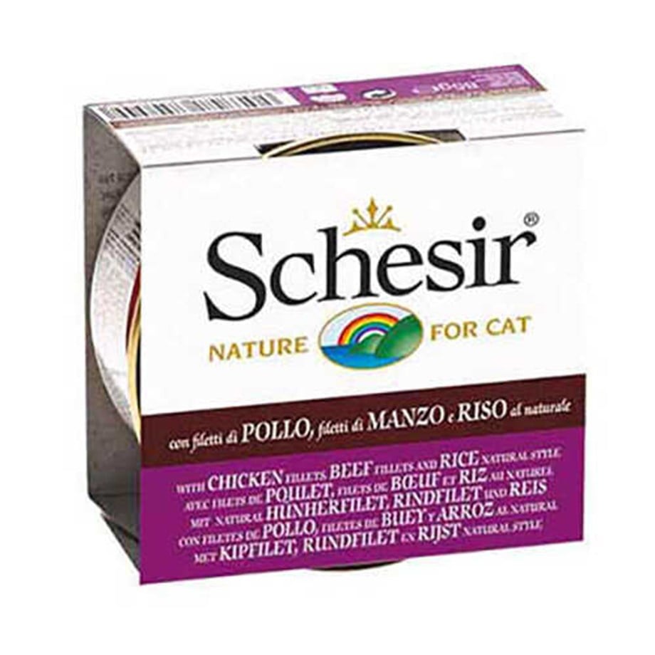 Schesir C179 Doğal Tavuk Sığır Eti ve Pirinçli Kedi Konservesi 85 gr