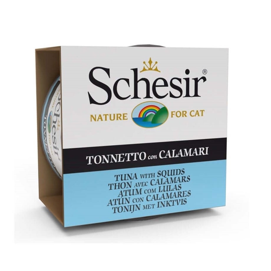 Schesir C271 Ton Balıklı Kalamarlı Jöleli Kedi Konservesi 85 Gr