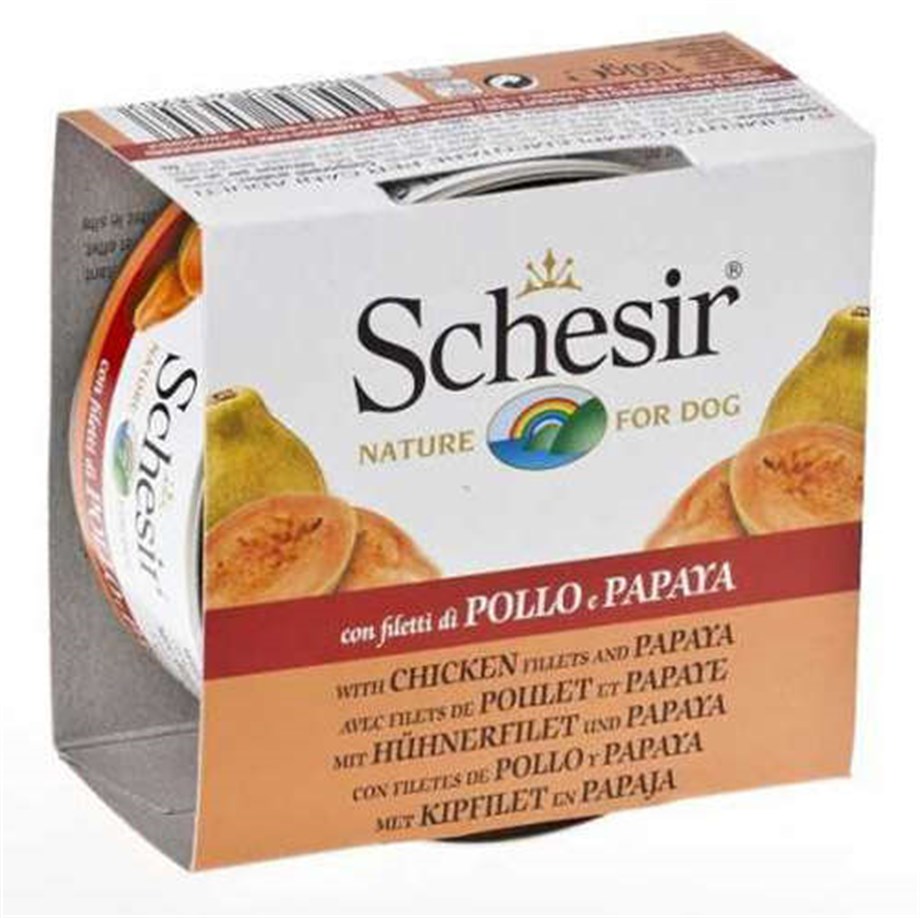 Schesir C370 Jelly Tavuk Ve Papayalı Köpek Konservesi 150 Gr