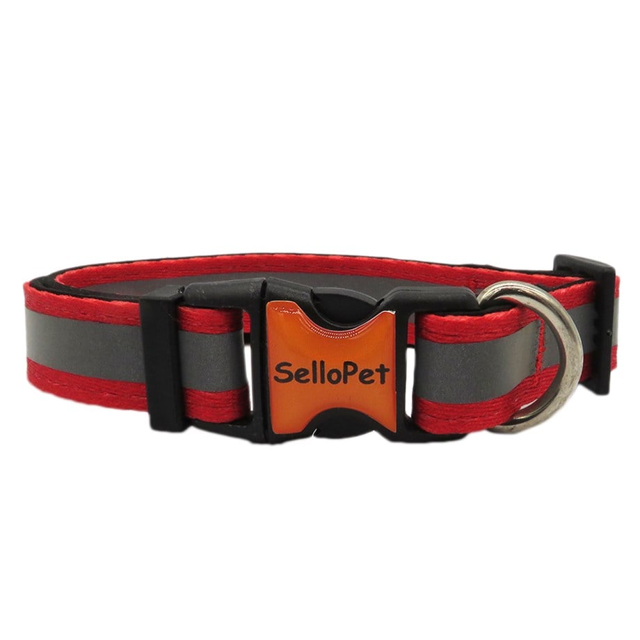 SelloPet Köpek Boyun Tasması Reflektörlü Kırmızı Renk XS-S