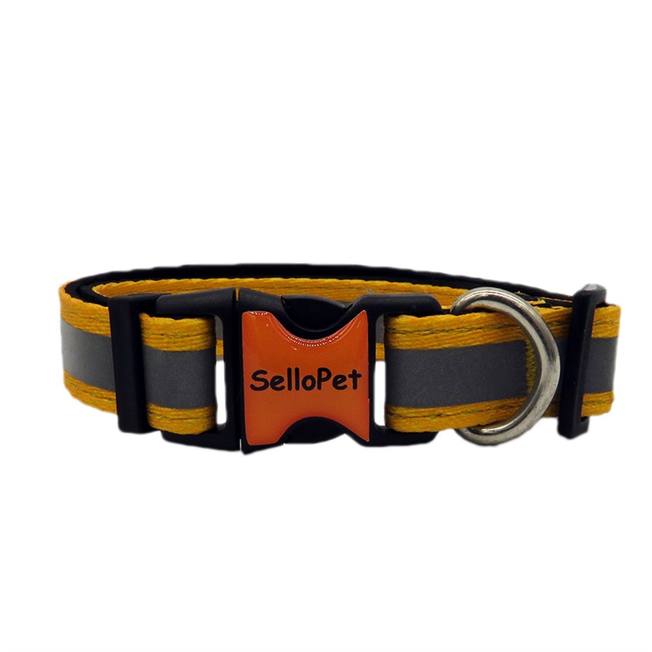 SelloPet Köpek Boyun Tasması Reflektörlü Sarı Renk XS-S