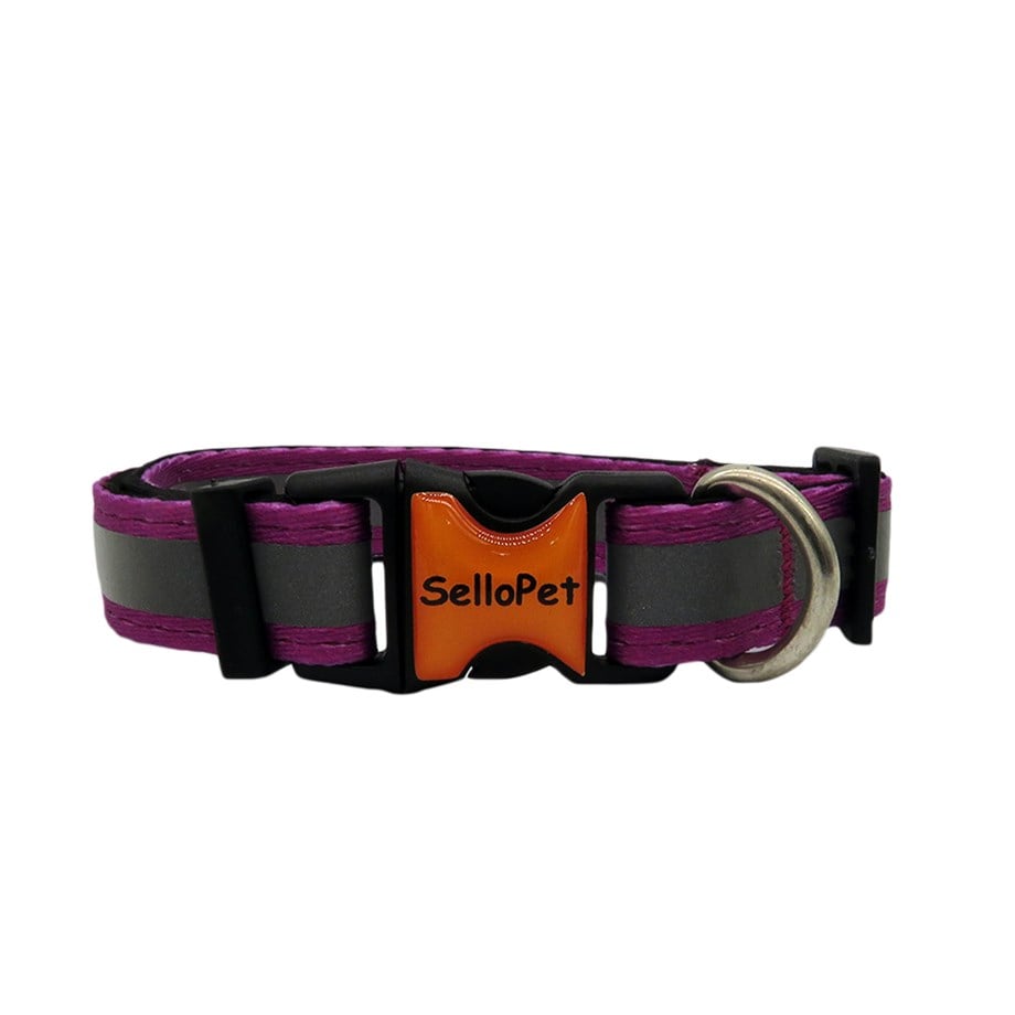 SelloPet Köpek Boyun Tasması Reflektörlü Mor Renk XS-S
