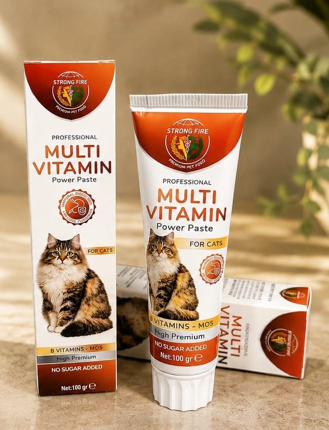Strong Fire Multi Paste Tüm Kediler Için Multi Vitamin Bağışıklık Ve Tüy Sağlığı Destekleyici Malt Macun 100 Gr.