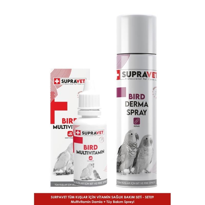 SUPRAVET KANARYA, PAPAĞAN, GÜVERCIN VE MUHABBET KUŞLARI DERI BAKIM SPREYI 150 ML
