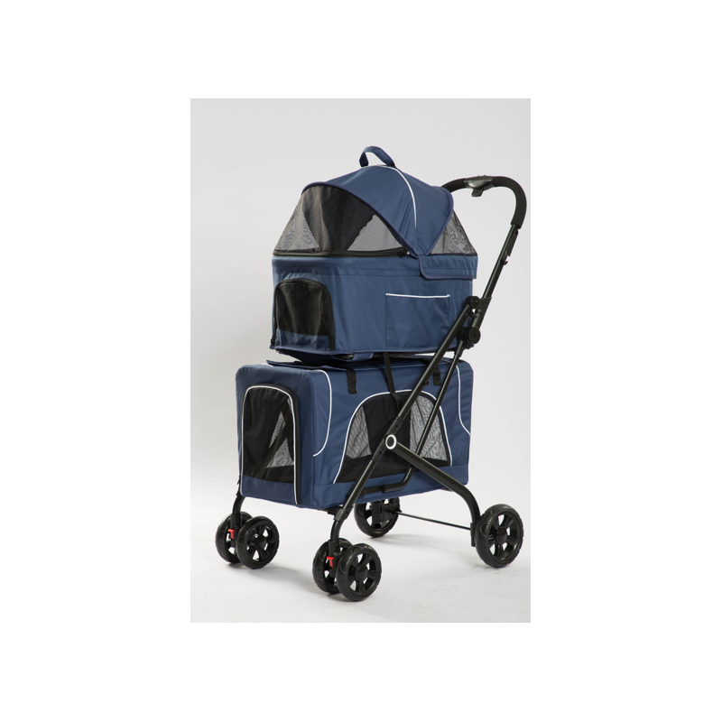 Tommy Çift Katlı Evcil Hayvan Arabası Mavi 66*50* 98cm Max 30kg