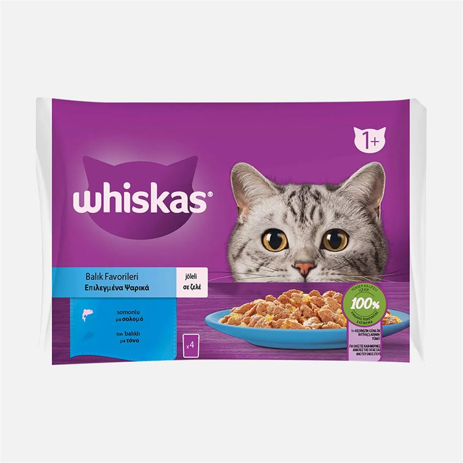 Whiskas Balık Favorileri Poşet Yaş Mama 85 gr x 4 Adet