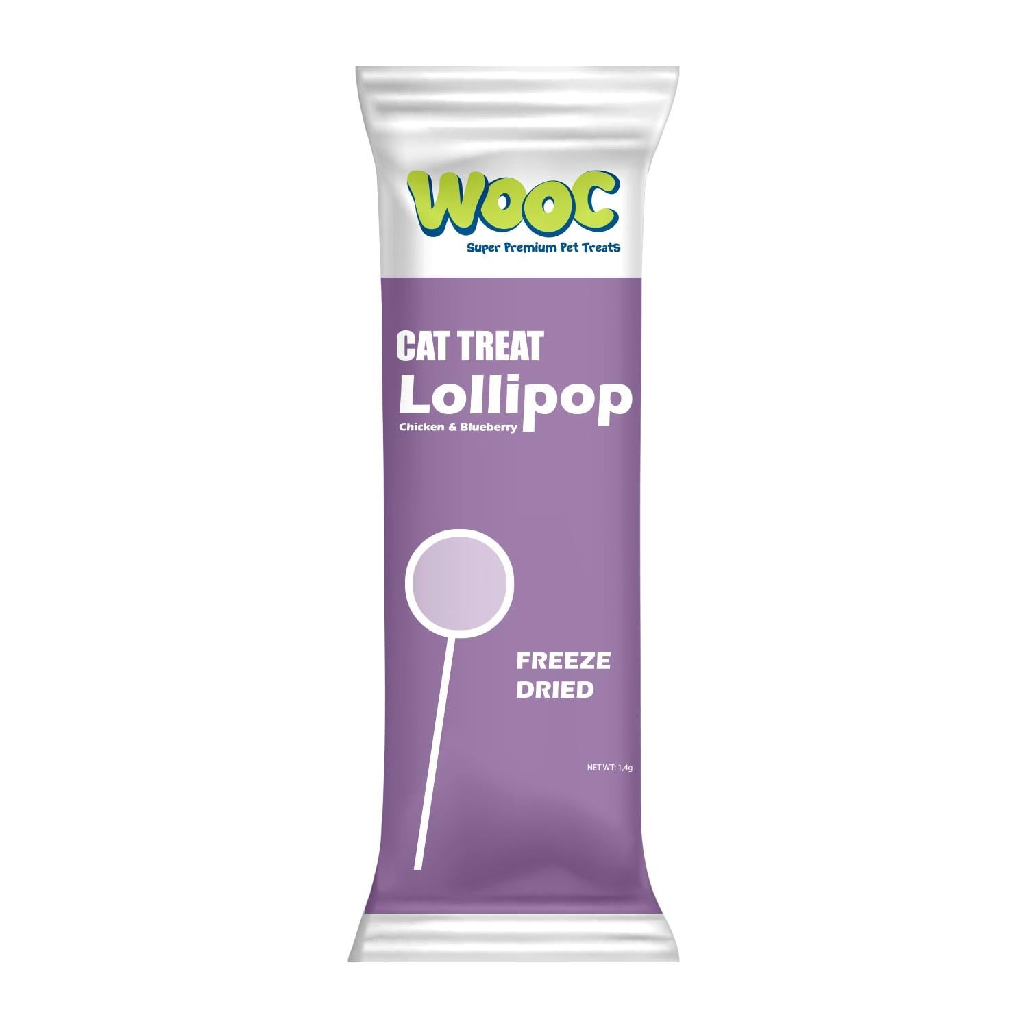 Wooc Tavuk ve Yaban Mersinli Kedi Lolipop 50'li
