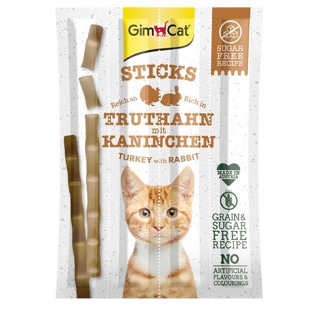 Gimcat Sticks Hindili & Tavşanlı Kedi Ödül Çubukları 4 Parça