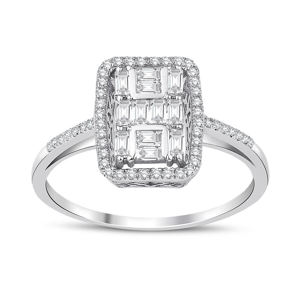 0.45 Karat Pırlanta Baget Yüzük