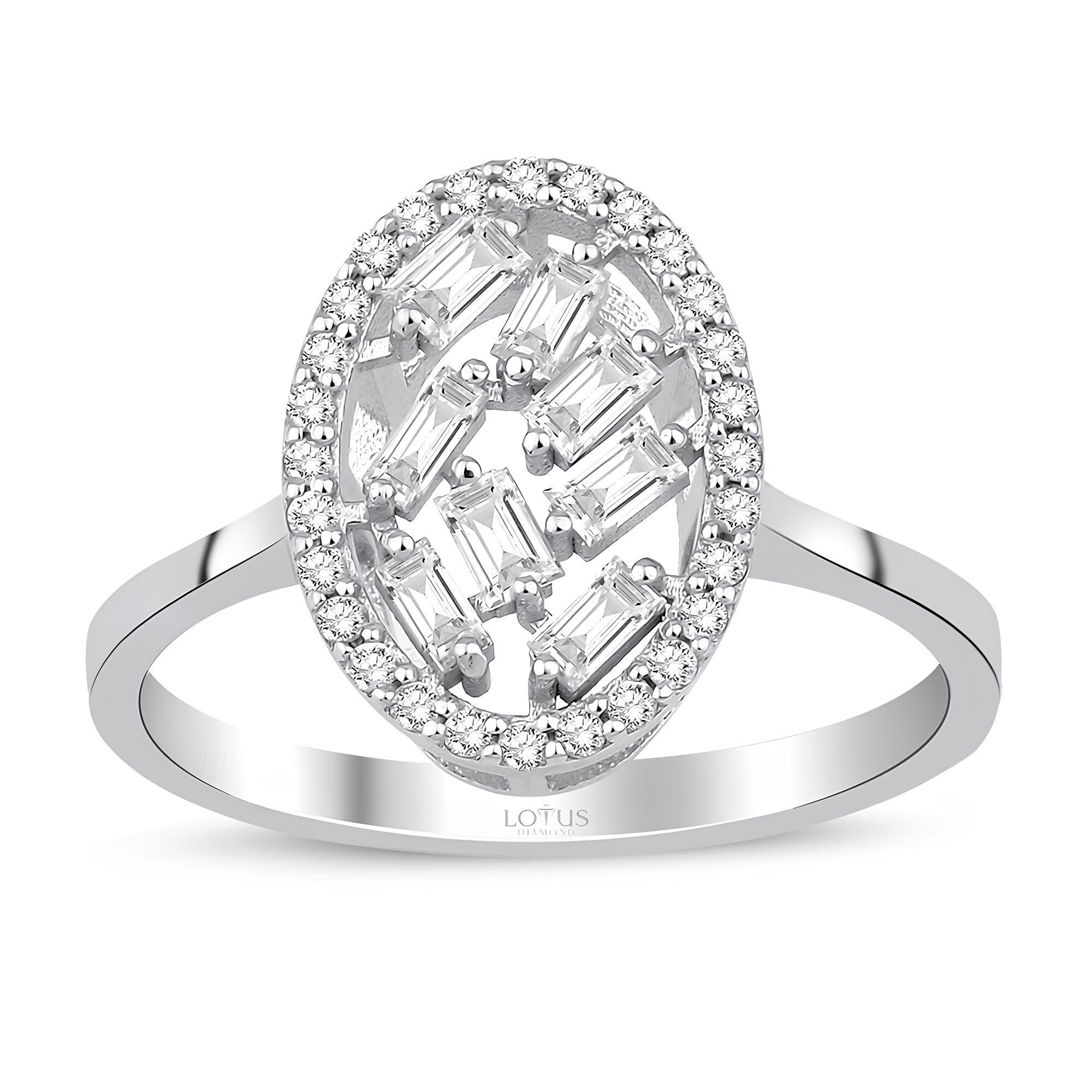 0.42 Karat Pırlanta Bagetli Yüzük