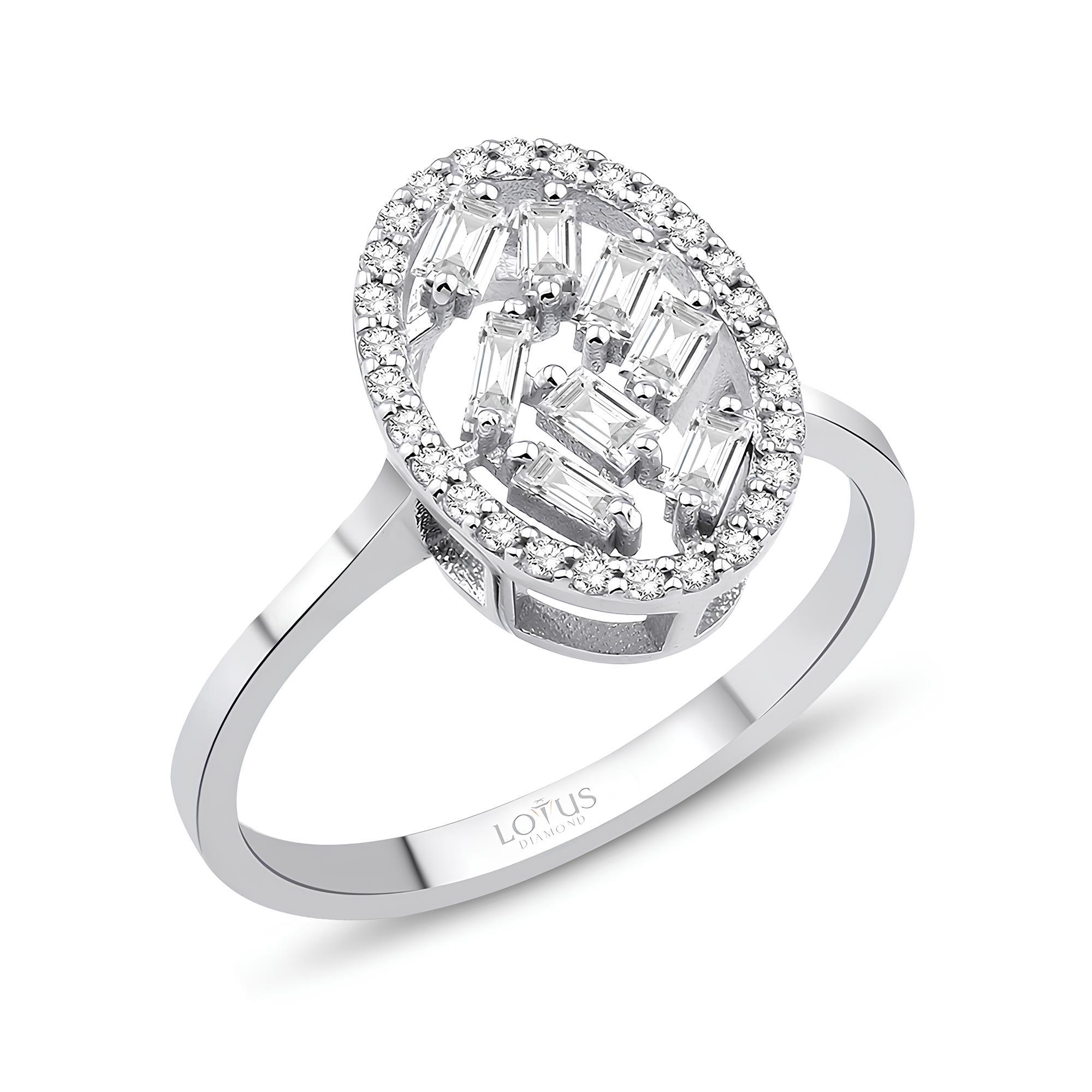 0.42 Karat Pırlanta Bagetli Yüzük