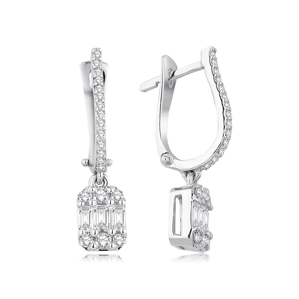 0.58 Karat Pırlanta Baget Küpe