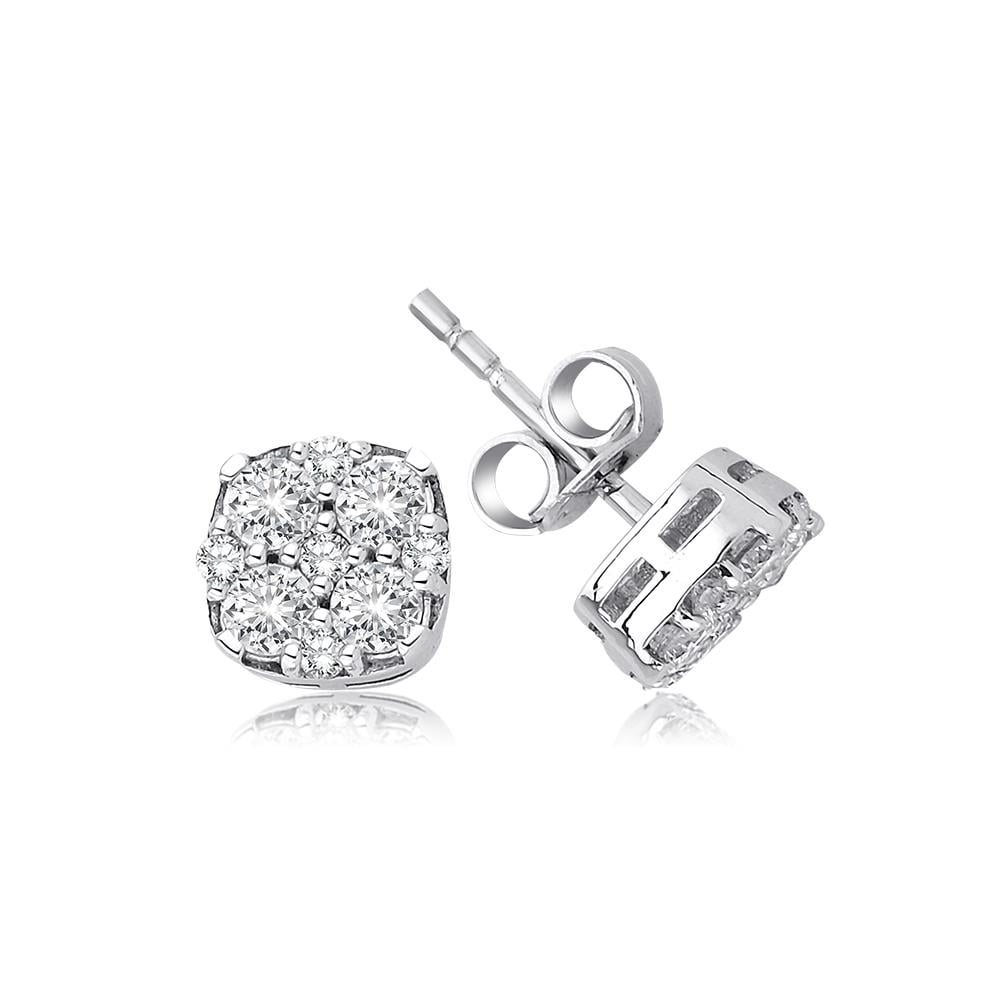 0.72 Karat Pırlanta Coronet Küpe