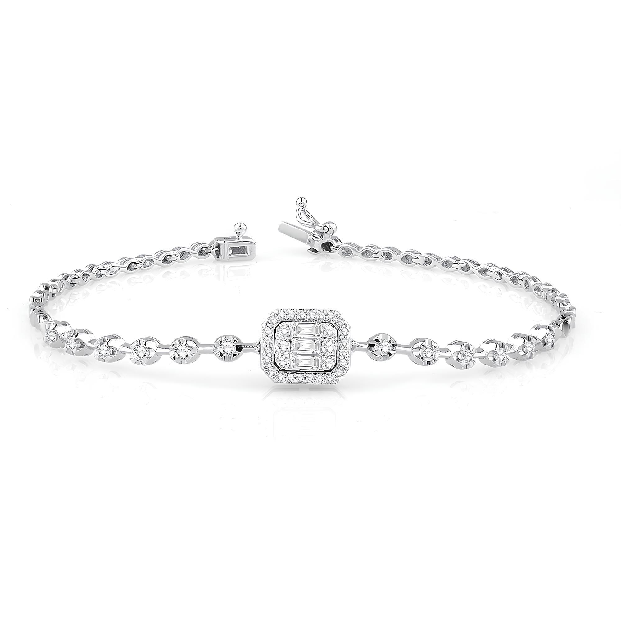 0.48 Karat Pırlanta Baget Bileklik