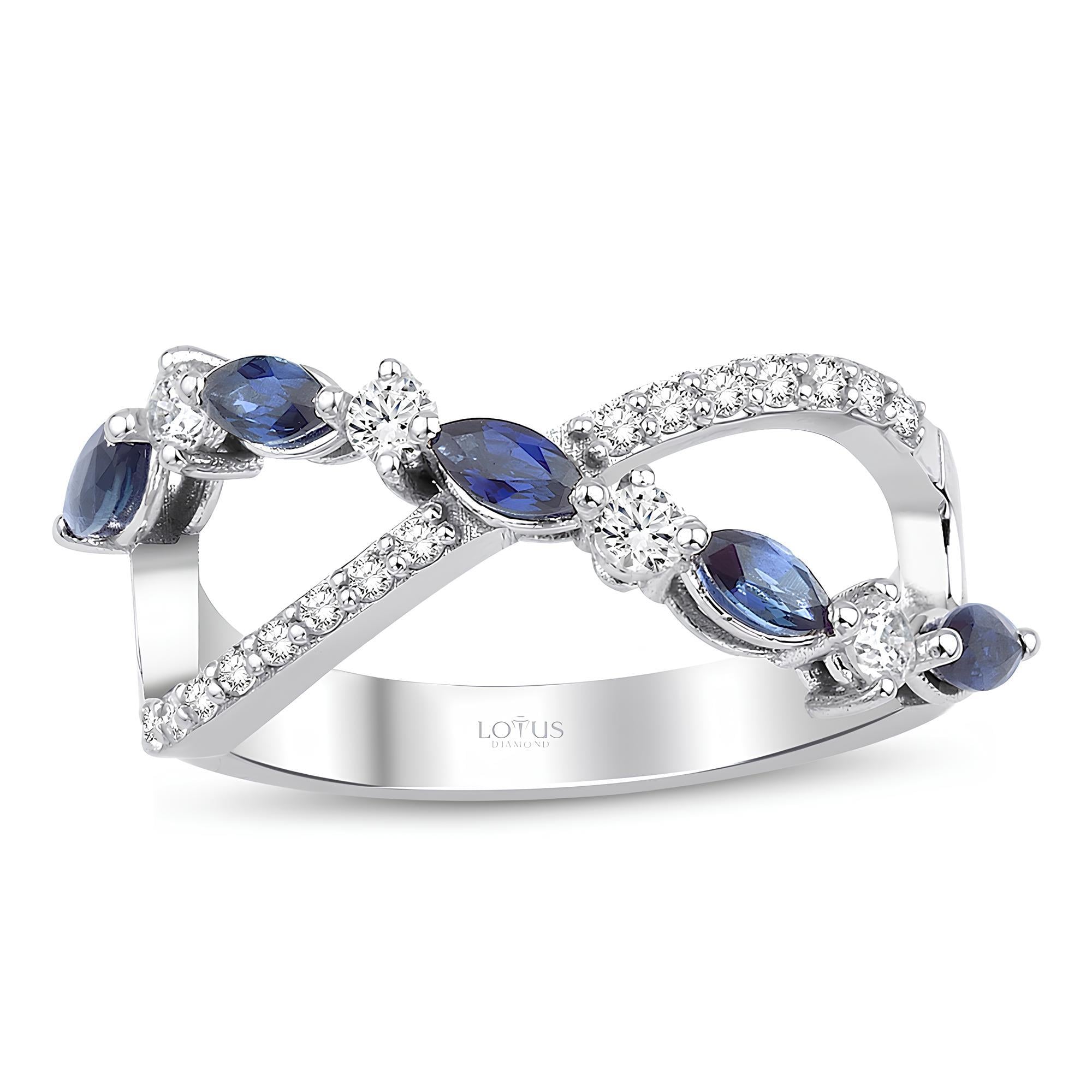 0.63 Karat Sonsuzluk Desenli Pırlanta Safir Yüzük