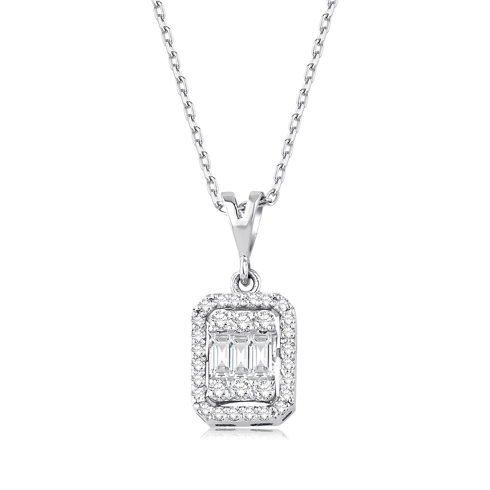 0.24 Karat Pırlanta Baget Kolye