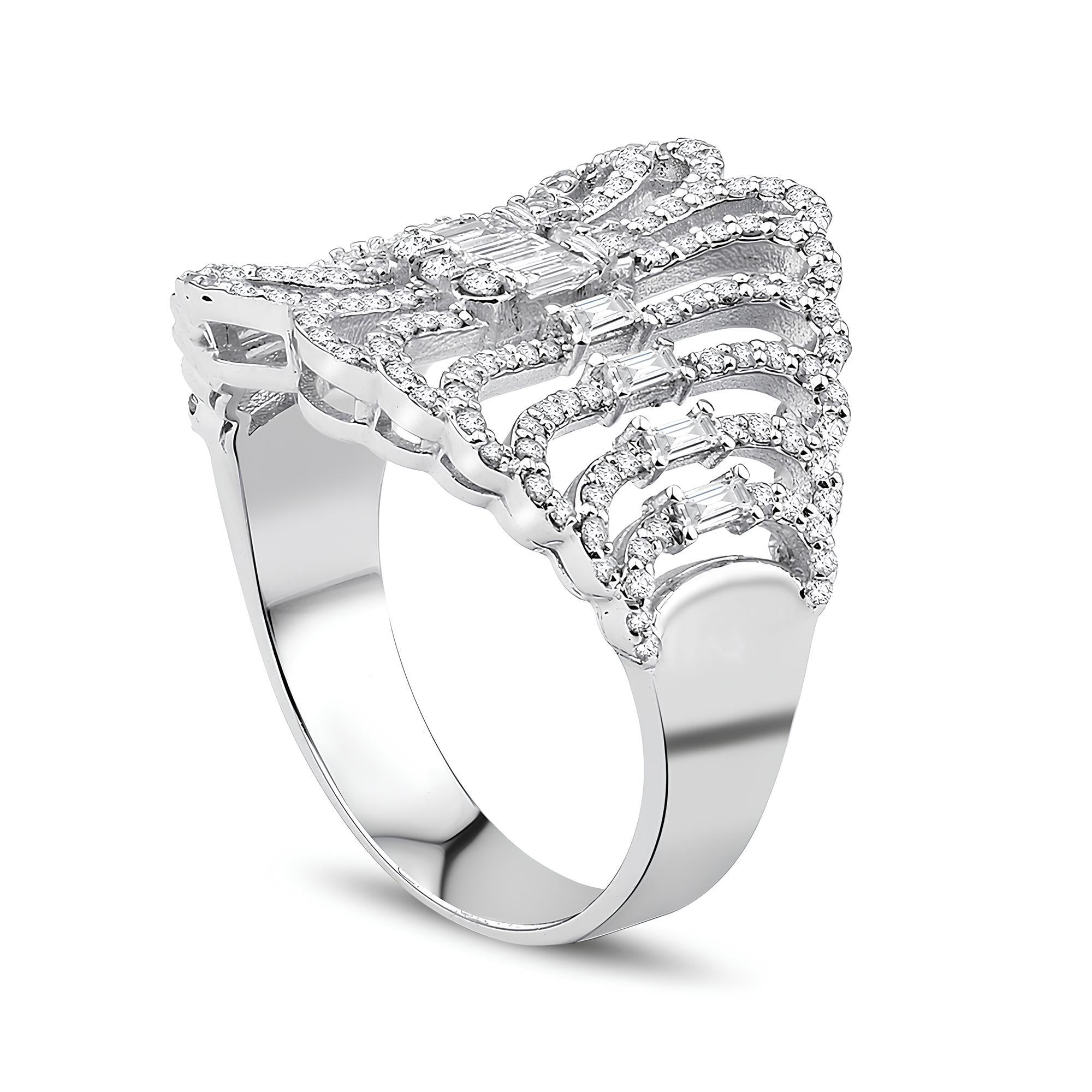 0.88 Karat Pırlanta Baget Yüzük