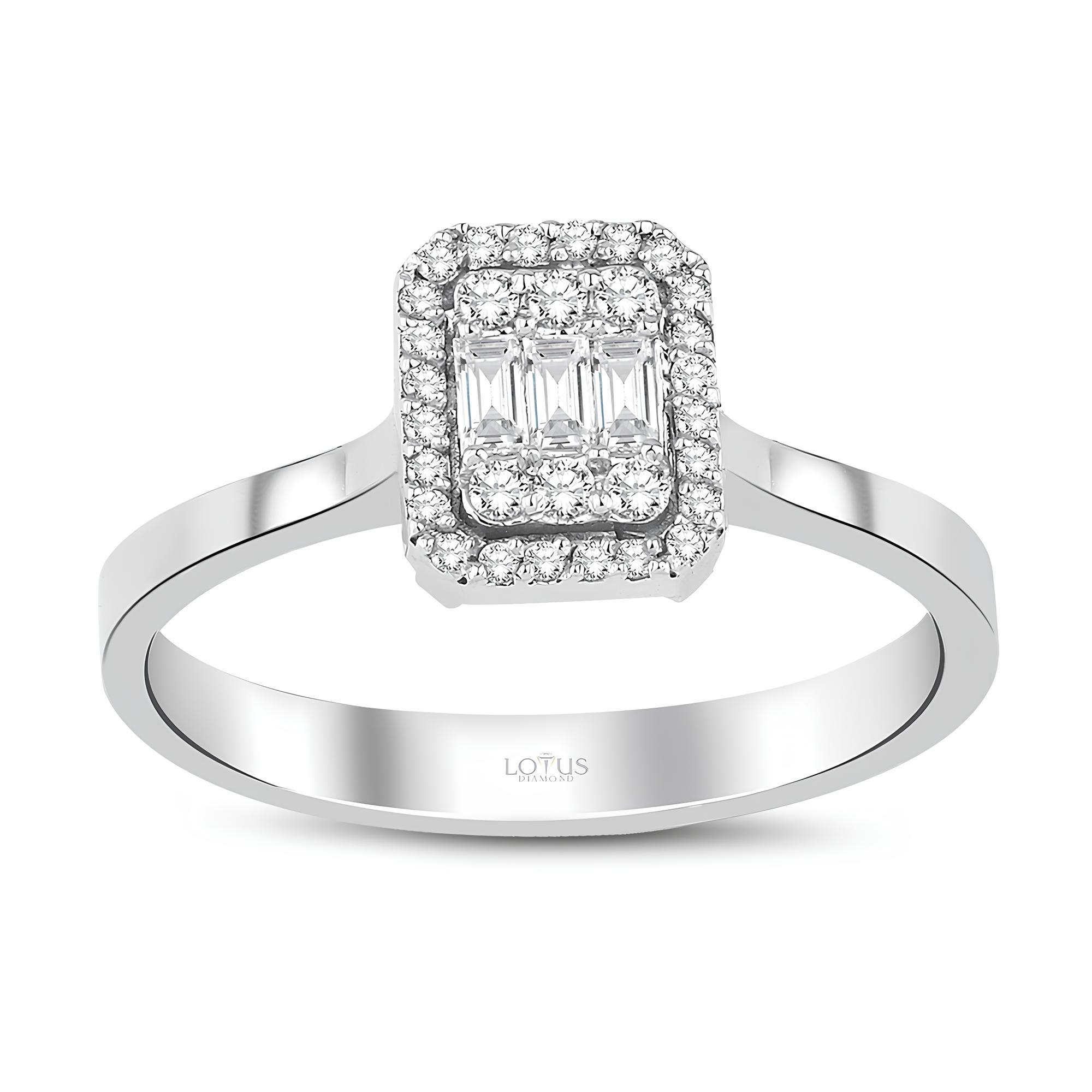 0.22 Karat Pırlanta Baget Yüzük