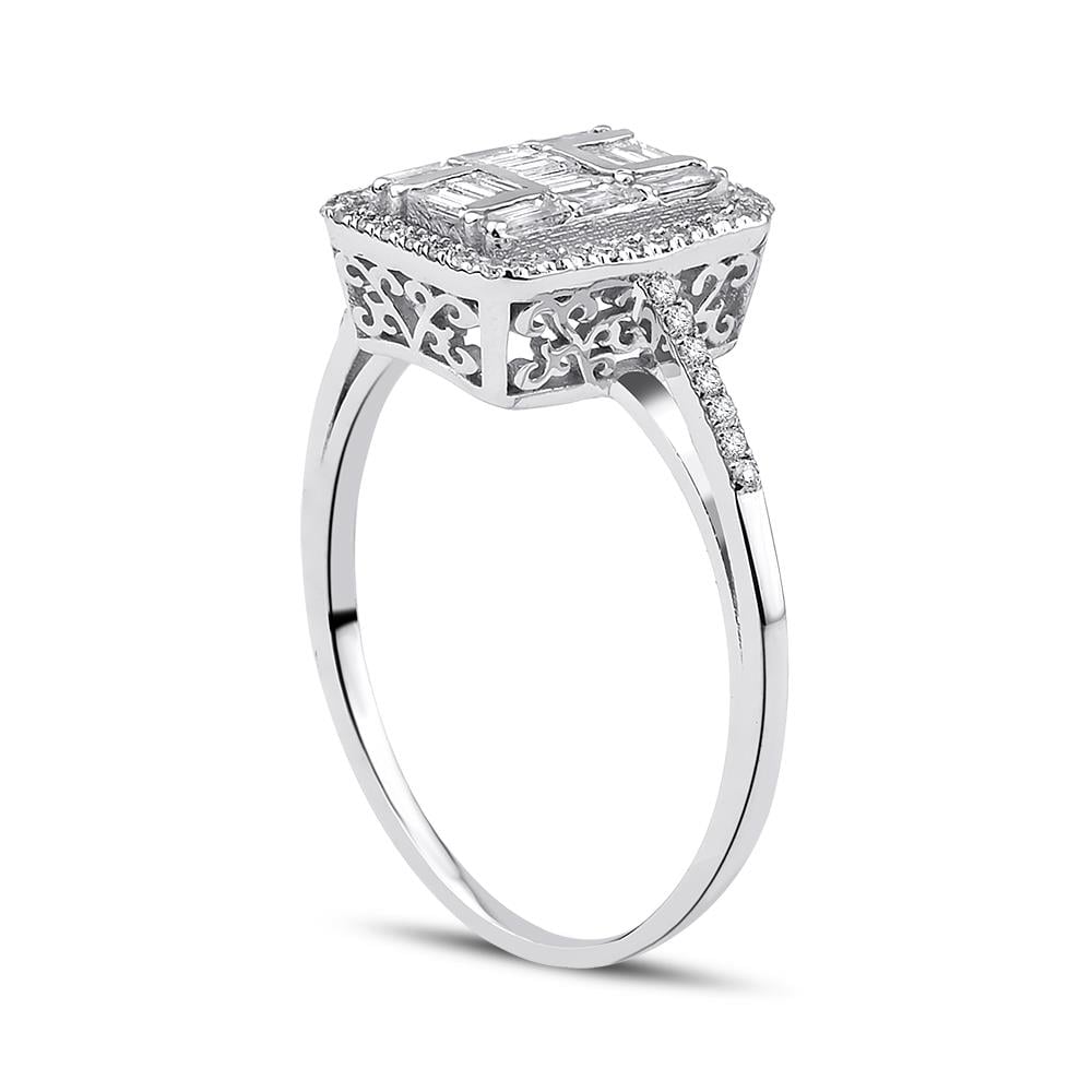 0.45 Karat Pırlanta Baget Yüzük