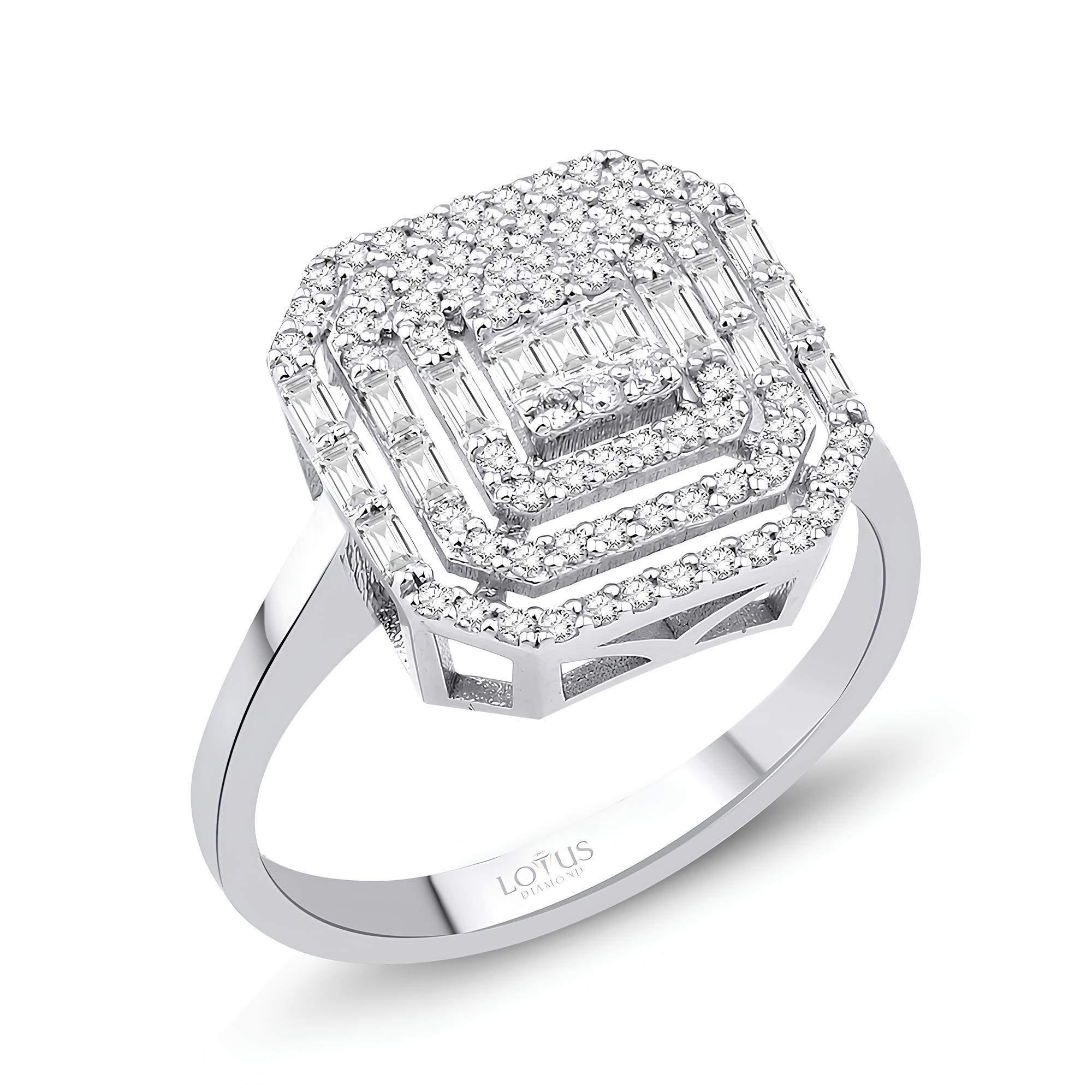 0.51 Karat Pırlanta Bagetli Yüzük