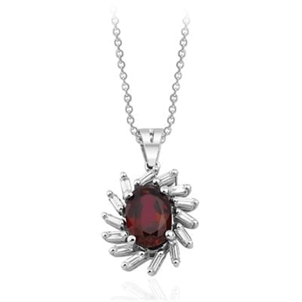 0.80 Karat Pırlanta Safir Kolye