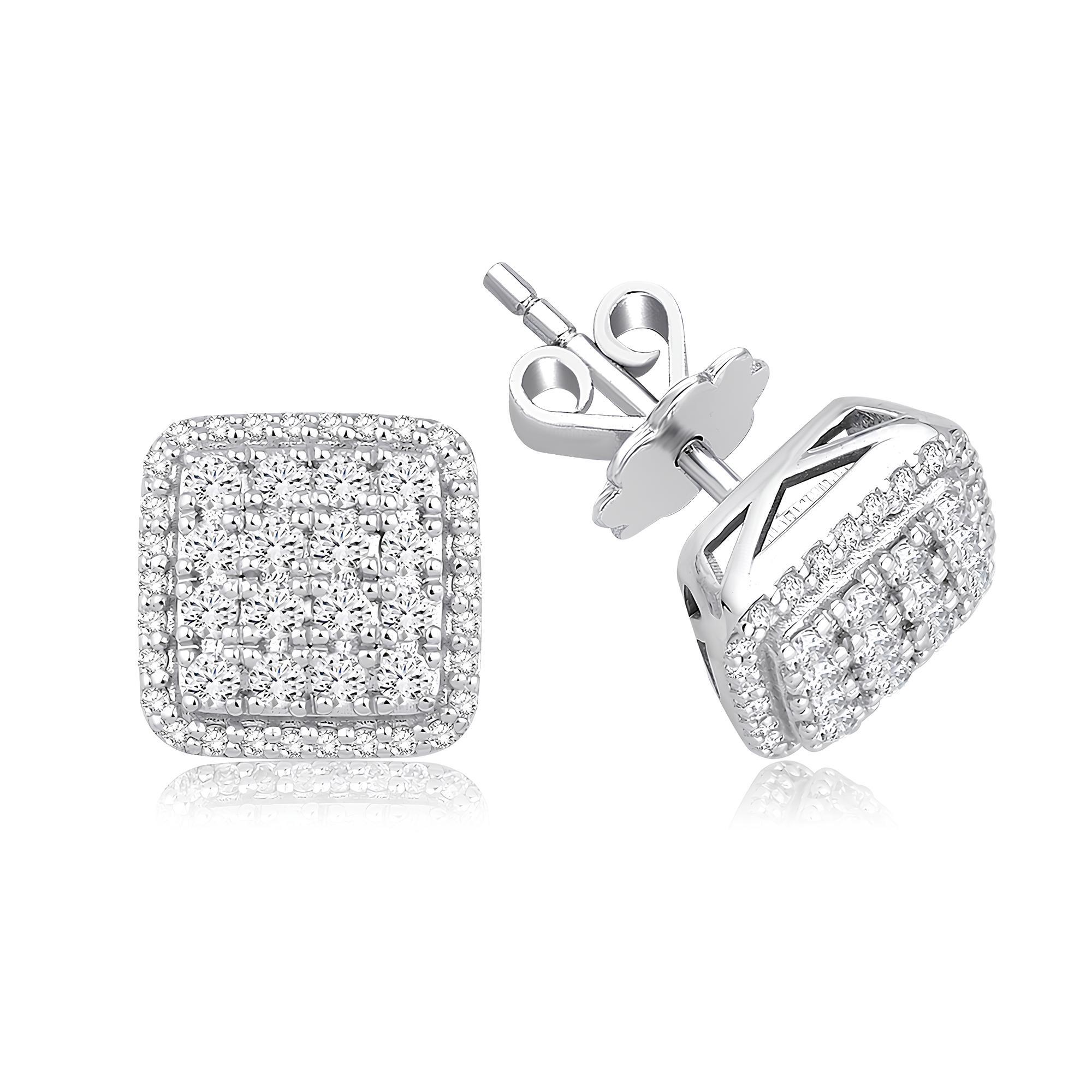 0.69 Karat Pırlanta Baget Küpe