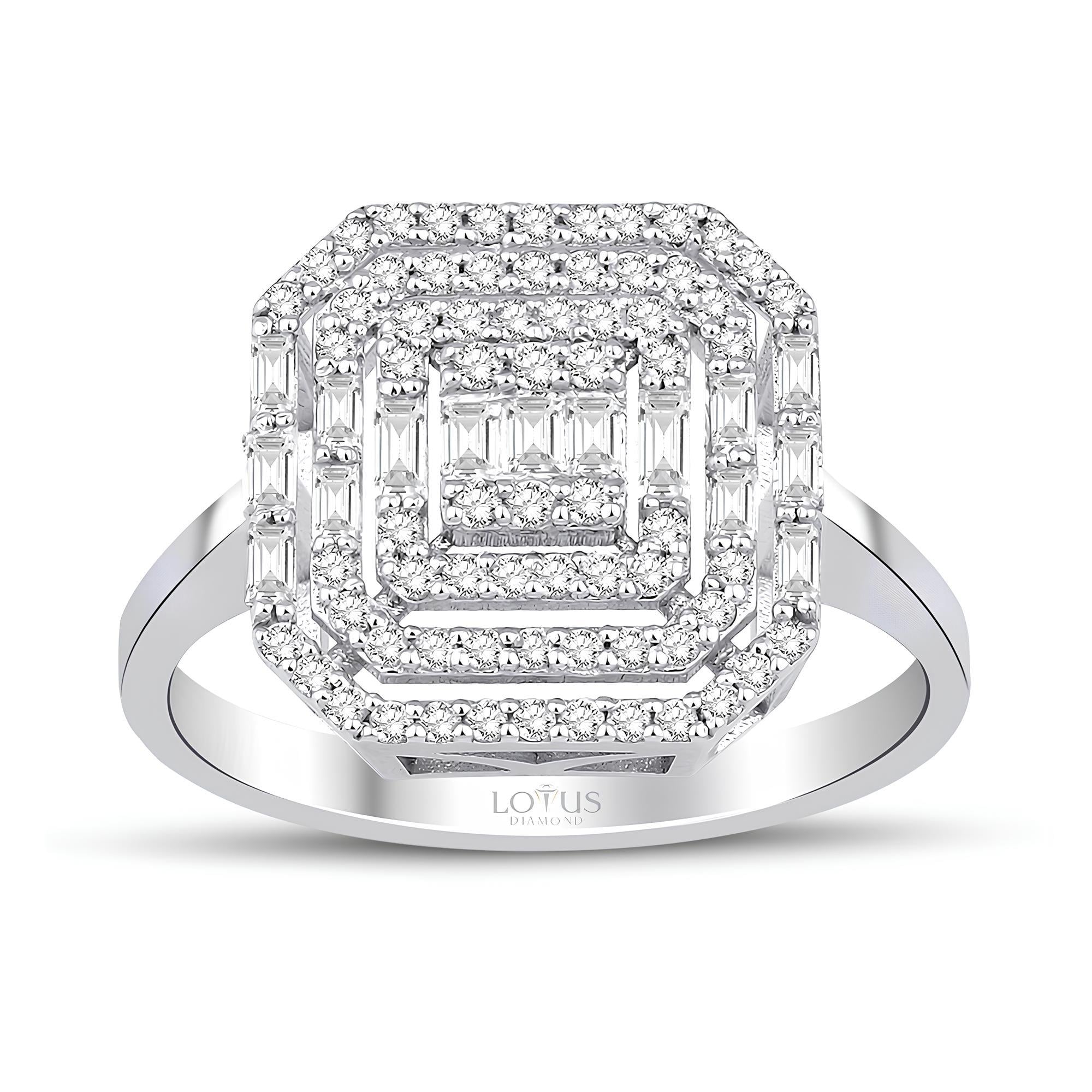 0.51 Karat Pırlanta Bagetli Yüzük