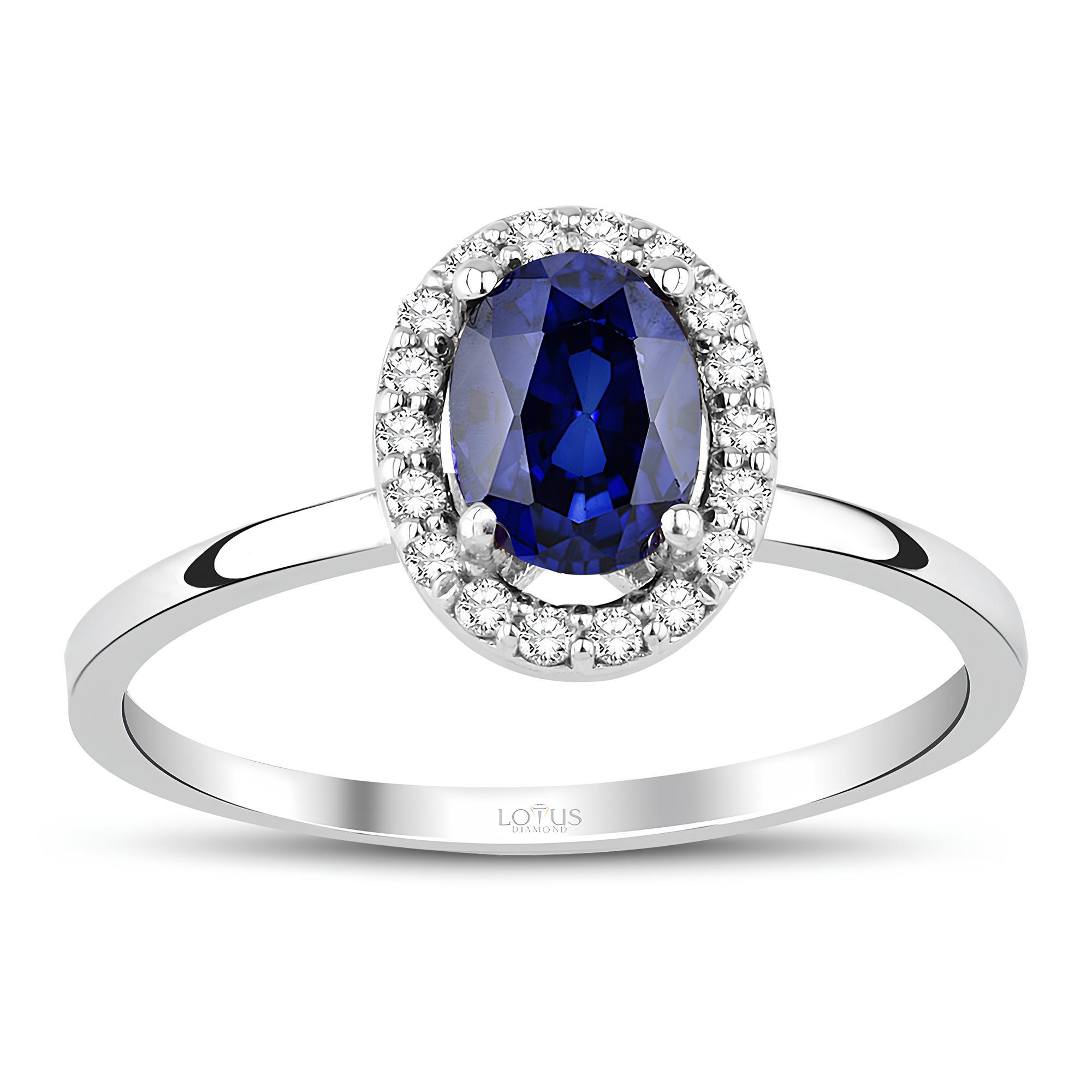 1.33 Karat Pırlanta Safir Yüzük