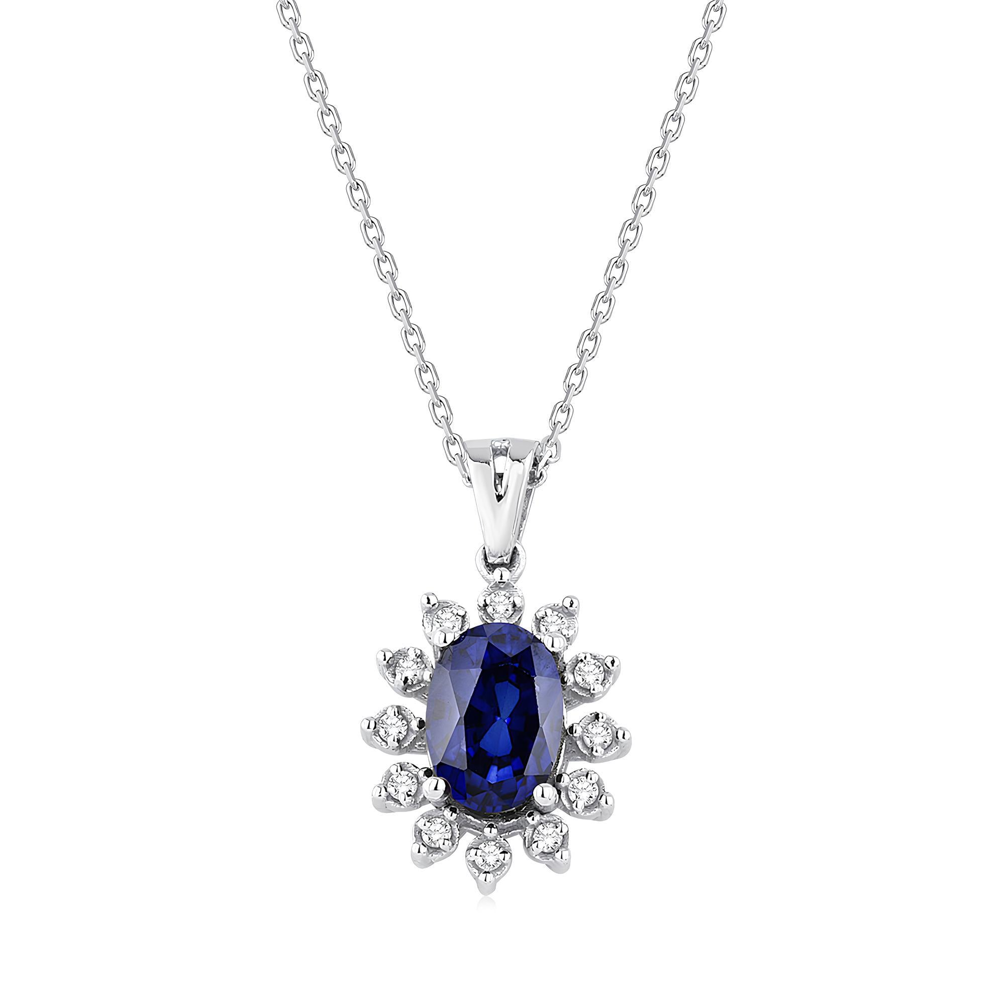1.08 Karat Pırlanta Safir Kolye