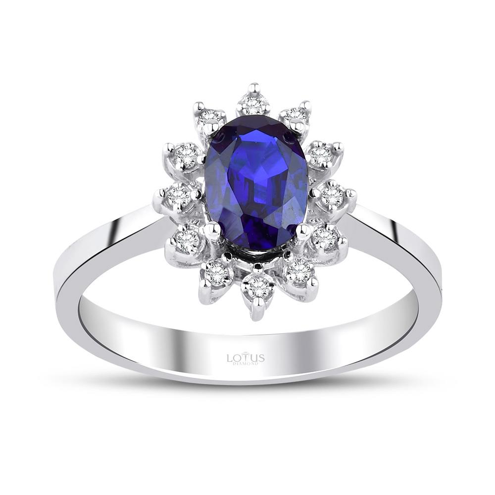 1.08 Karat Pırlanta Safir Yüzük