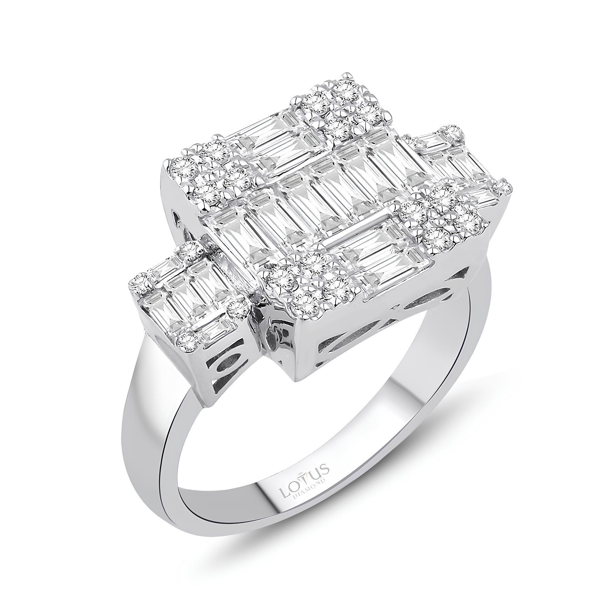 1.27 Karat Pırlanta Bagetli Yüzük