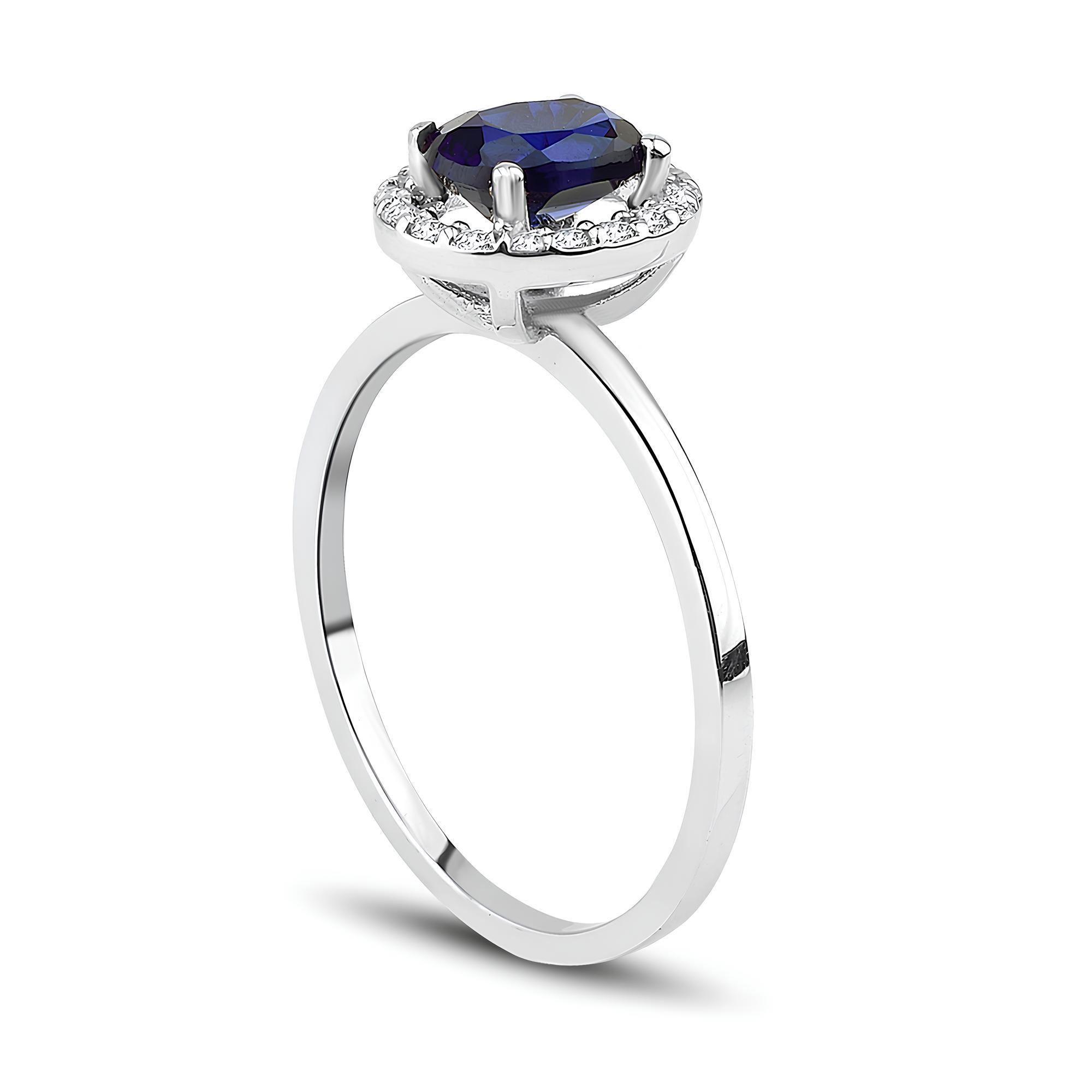 1.33 Karat Pırlanta Safir Yüzük