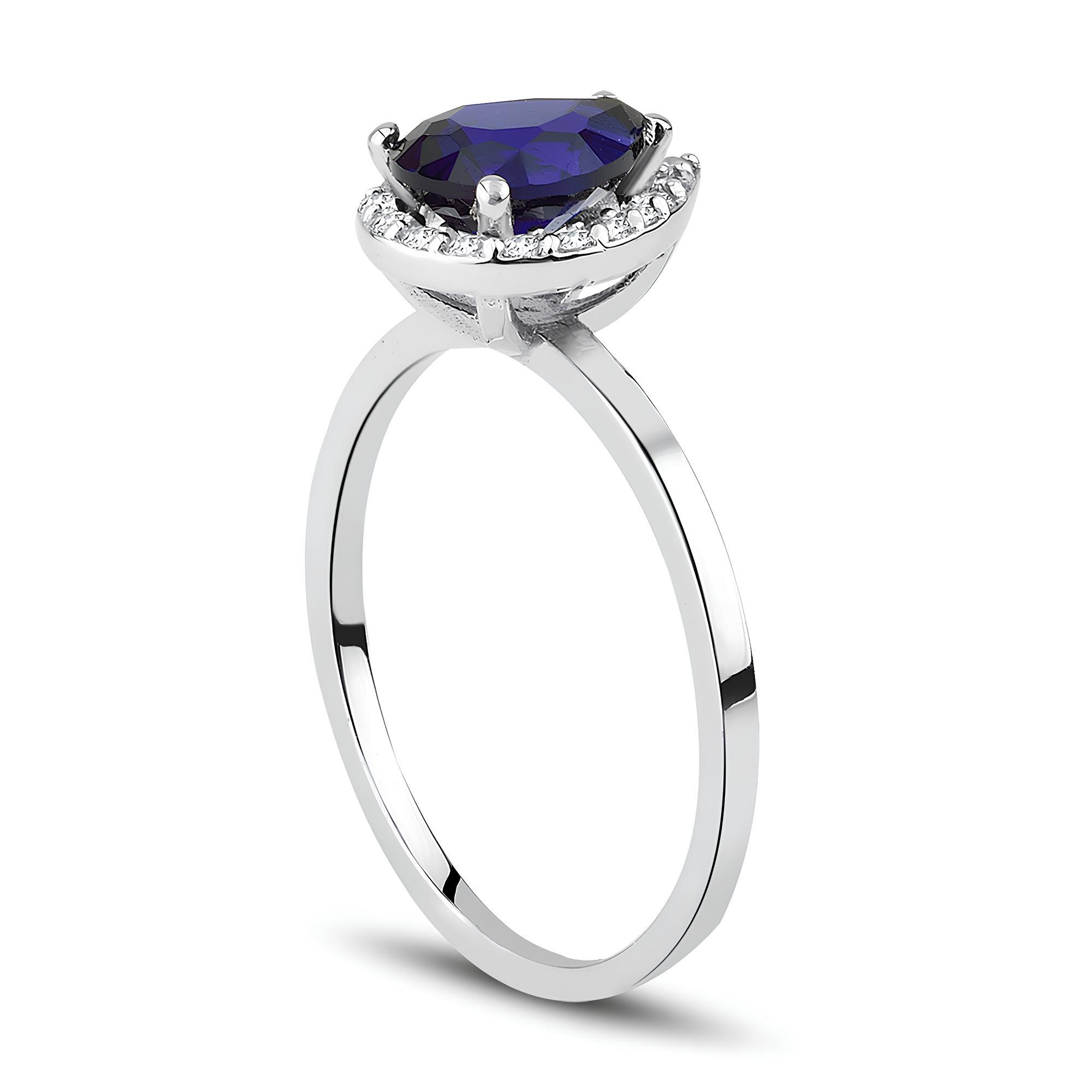 1.64 Karat Pırlanta Safir Yüzük