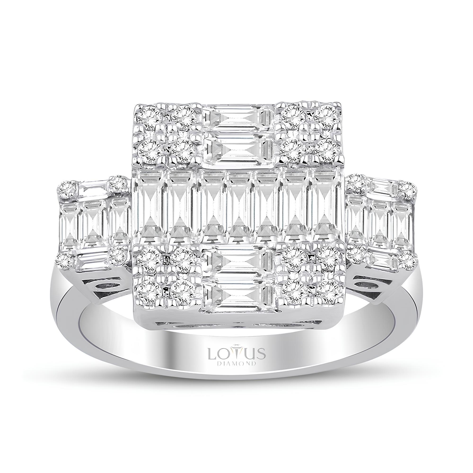 1.27 Karat Pırlanta Bagetli Yüzük